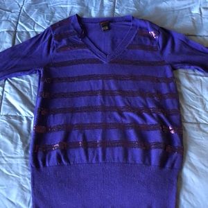 Bluish Purple Sequin Sweater Torrid